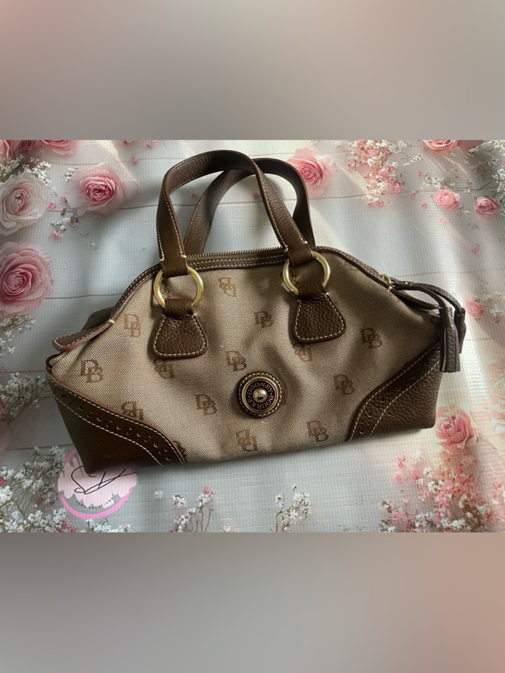 Dooney & Bourke  Purse with Brown Leather Trim